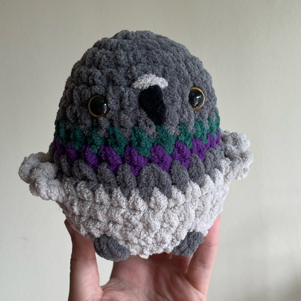 Set of 3 handmade crochet birds - 1 pigeon, 1 raven, and one seagull ages 3+ - Picture 2 of 2